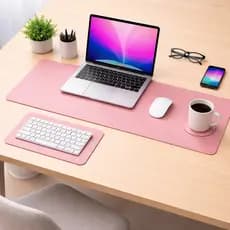 KIT Mouse Pad Desk Pad Couro Antiderrapante Tapete Mesa Gamer Setup Trabalho Estudo Protetor Mesa