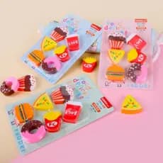 Kit 6 borrachas termoplástica de comidas batata frita. donuts sorvete