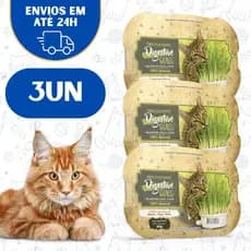 3UN Graminha Gato Auxilia Digestão Pet Elimina Toxinas Digestive Grass Ipet 50g