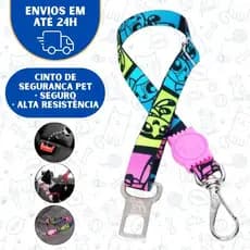 Cinto de Segurança Para Cachorro Grande Ajustavel Cinto Luxo Estampado  Pet
