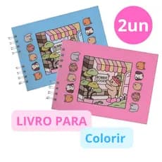 2Un Livro Para Colorir Personagens Capa Dura e Acetato Protetor Folhas Grossas 150g