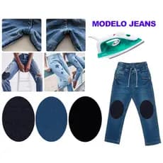 2 Pares Joelheira Termocolante Reforce Calça Reparo Infantil Crianças Adultos Jeans