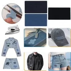 Remendo Reparo Divertido Aplique Artesanato Termocolante Reforce Jeans Kit 2 peças