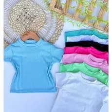 blusa cropped basica manga curta infantil menina