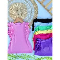 regata com detalhe babado fru fru nas cavas infantil menina