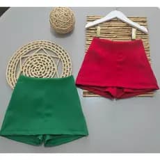 short saia em tecido alfaiataria