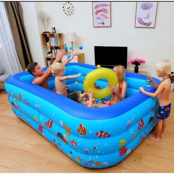 Piscina Inflável 3 Anéis Infantil  e adulto. 210x140x65. 2200l. Boia, bebê. Colete.