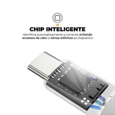 CABO TIPO C / TYPE C - 1M - PRETO e BRANCO - NAVVY