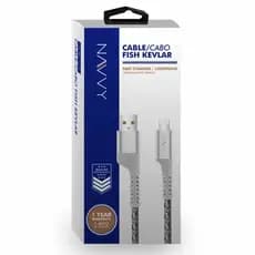 CABO NAVVY KEVLAR BRANCO 1M USB - Tipo C/Lighting