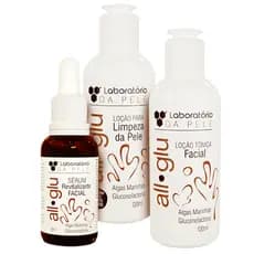 KIT ALLGLU DE CUIDADOS COM A PELE LÇ.LIMPEZA PROFUNDA, LÇ.TÔNICA REVITALIZANTE, SERUM REVITALIZANTE