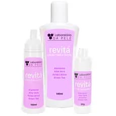 KIT REVITÁ (ESPUMA DE LIMPEZA, LOÇÃO TÔNICA, GEL TRATAMENTO) Cuidados com a Pele Rosto