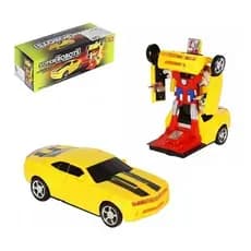 Carro Camaro Transformers Vira Robô Luz Som Bate Volta