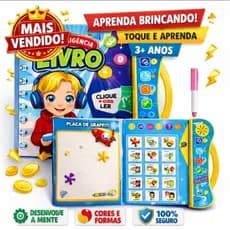 Livro Inteligente Interativo Infantil com Som e Áudio | Educativo Clique Para Ler | Aprende Letras, Números.