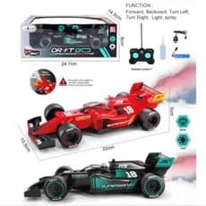Brinquedo Carrinho Formula 1 Corrida Controle Remoto Recarregavel Solta Fumaça