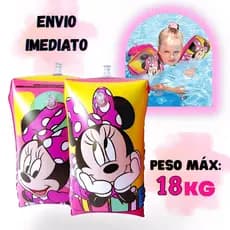 Boia de Braço Minnie Infantil Inflável para Férias de Verão Piscina e Praia 18kg