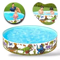 Piscina Redonda Semirrígida 946L para Crianças Fácil de Montar e Guardar