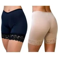Kit 4 ou 2 Short Anagua Plus Size Segunda Pele Feminino Com Renda Não Marca Usar De Baixo De Roupas