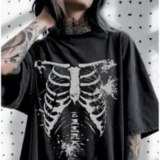 Blusa Streetwear Camiseta Alternativo Gótica Tribal Rock Punk Slim Algodão Y2k