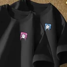 Camisetas Casal Combinando Kit Feminino Masculino Estampa Cute Gatinhos Fofos Minimalista