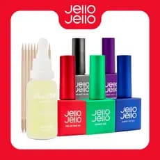 [Jello Jello] Easy Soak Off One Kill Remove & Peel Off Base Set, Repair Gel, Glossy Top Gel, Fixer base Gel, Real Matt Top Conjunto De De Remoção E Descascamento Fácil De Molhar , Reparo Topo Brilhante base Fixadora Real Mate