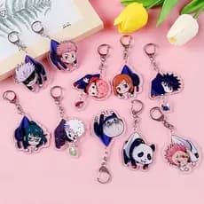 Chaveiro Jujutsu Kaisen Japão Chaveiros Anime De Cartoon Transparente Dupla Face Para Mulher Homem Pingente De Bolsa Carro Telefone