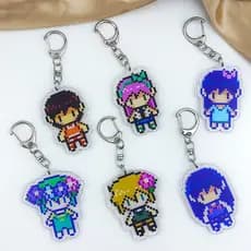 Omori Pixel Anime Game Keychain Chaveiro Acrílico Dupla Face Figura Homem Mochila Carro Acessórios Para Chave Pingente