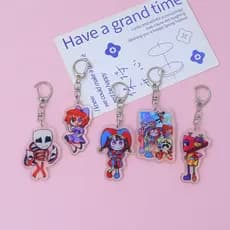 Chaveiro De Personagem De Anime De Desenho Animado O Incrível Pingente De Acrílico De Circo Digital Unissex Decoração De