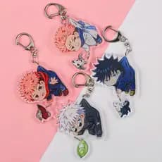 Jujutsu Kaisen Anime Chaveiro Dupla Face Figura Dos Desenhos Animados Pingente Arcílico Do Carro Acessórios DIY