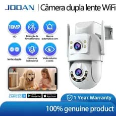 Câmera CCTV De Segurança Com Lente Dupla Externa JOOAN W3-U 10MP | Conexão De Celular Wi-Fi Áudio Bidirecional Visão Not