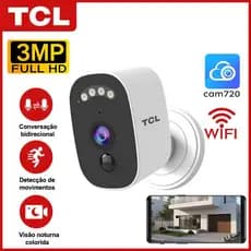 Câmera CCTV TCL S7-U 5200mAh Bateria PIR Detecção Humana Áudio Bidirecional Cor Visão Noturna Cam720 APP