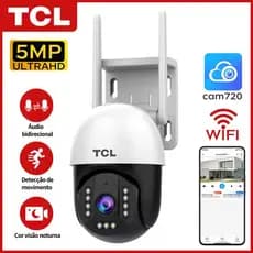 TCL Câmera De Segurança WIFI 360 ° Detecção De Movimento HD De 5MP Alarme Personalizado Cam720 APP push Mensagens