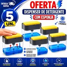 PORTA DETERGENTE COM DOSADOR E ESPONJA  ORGANIZADOR DE COZINHA RESISTENTE