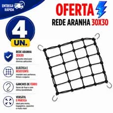 REDE ELÁSTICA UNIVERSAL PARA MOTO CAPACETE BAGAGEM DELIVERY 30X30