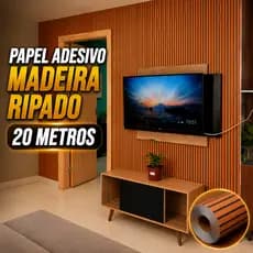 Papel de Parede Adesivo 5m/10/20m Ripado Fácil de Aplicar Removível Resistente Sala Quarto Cozinha