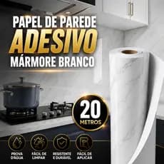 Papel Parede Adesivo Mármore 3D Branco 5M/10M/15/20M impermeável Autocolante Cozinha Sala Azulejo