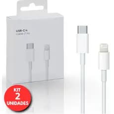 Kit 2 Cabos De IPhone Turbo USB-C 1metro Reforçado lightning 20w