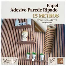 Papel Adesivo Parede 15m Ripado Lavável Impermeável Quarto Resistente Sala Antimofo Fácil Aplicaçao
