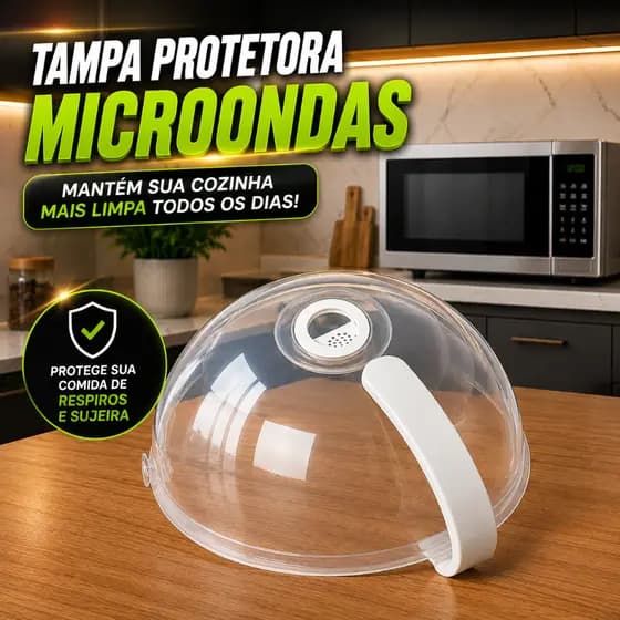 Tampa Protetora de Microondas Anti Sujeira Leve Material Resistente Com Válvula Alimentos