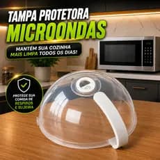 Tampa Protetora de Microondas Anti Sujeira Leve Material Resistente Com Válvula Alimentos