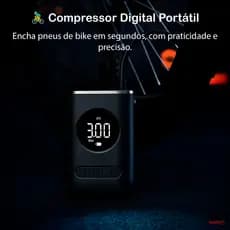 Inflador Elétrico Bomba Portátil Compressor De Ar Digital Recarregável Usb Bico