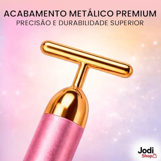 Massageador Facial Gold à Prova d’Água com Vibração Intensa e Uso com Séruns
