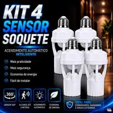 Soquete E27 com Sensor de Movimento Inteligente e Timer Automático