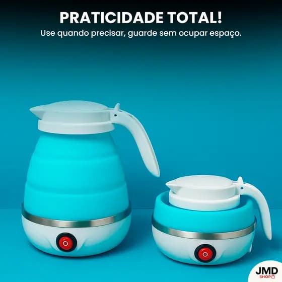 Mini Chaleira Elétrica Portátil Cor Branco 110V Resistente