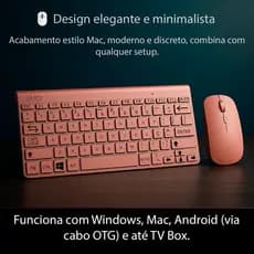 Teclado e Mouse Sem Fio Econômico com Longa Duração de Bateria
