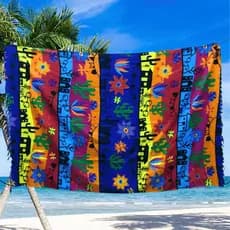 Lenço Canga Estampado Lenço Gigante Saida de Praia Desenho Toalha