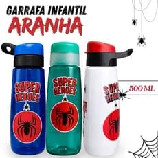 Garrafa Infantil 500ML Aranha | Ideal para volta as aulas