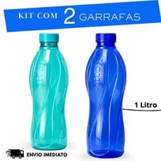 Kit C/ 02 Garrafas de 1L Monâco Tampa Lisa – Plástica, Leve e Perfeita p/ o Dia a Dia