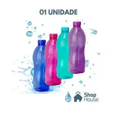 Garrafa de Água Pet Colorida Lisa de 1 Litro - Mônaco