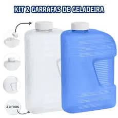 2 Garrafas de Geladeira Quadrada 2 Litros - Qualidade Excepcional