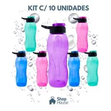 Kit C/10 Garrafas de Água Squeeze 1 Litro Monâco - Sortidas